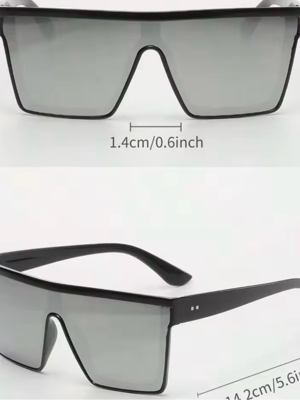Mirrored Shield Sunglasses - Green/Purple Lens - Picture 7 of 7
